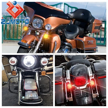 3.25 İnç LED Arka İşık Ön Dönüş Sinyali Göstergesi İçin Harley FLSTC FLSTN FLHTC FLHTCU FLHT FLTR FLTCU FLHR FLHRC 1989-2012 5