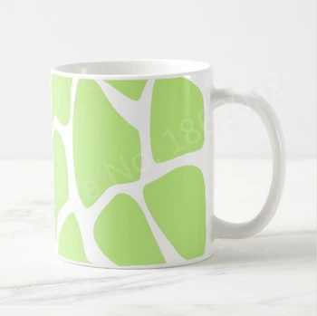 Modern kireç yeşil kahve kupalar zürafa desen ışık kireç yeşil seramik fincan süt çay kupa baskılı moda hediye ıçme bardak 11 oz