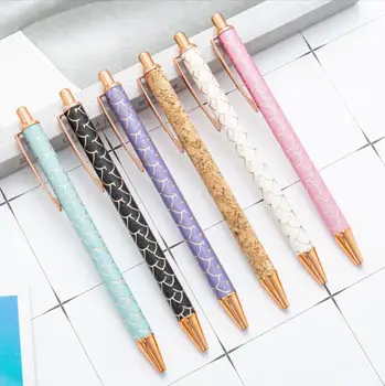 36 adet / grup Yaratıcı Dalgalanma Basın Metal Tükenmez kalem Sevimli 1.0 MM İş İmza Tükenmez Kalemler Ofis Okul Yazma Malzemeleri