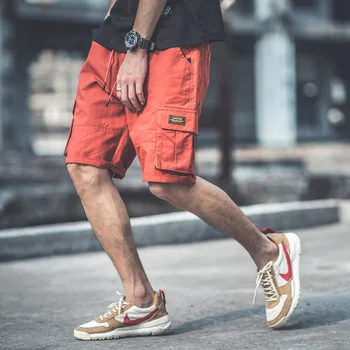 Streetwear Retro Erkek Şort Yaz Rahat Nefes Moda Erkek Giyim 3 Renk Jogger Erkekler İpli Spor Şort