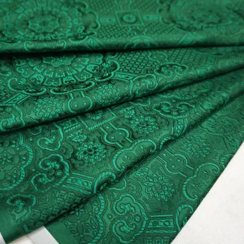 Yüksek kaliteli yeşil jakarlı şam kumaş ceket perde masa örtüsü kanepe yastığı döşeme patchwork DİY kumaş