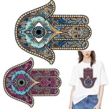 Mandala El Göz Yamaları Termal Etiket Giysi Kumaş Demir-on Transferler Giyim Termal Yapışkan Yama Dıy Aplike