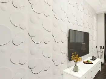50x50cm Plastik Dekoratif Beyaz Halka 3D duvar panelleri Oturma Odası Yatak Odası TV Arka Plan Tavan Paketi 12 Fayans