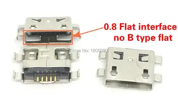 50 adet mikro usb 5pin 0.8 mm hiçbir tarafı Düz arabirim ağız kıvrık yan dişi konnektör Cep Telefonu İçin Mini USB Jakı 0