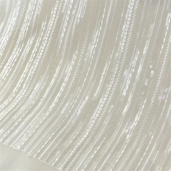 Payet Nakış High-End Gelinlik Kumaş Giyim Elbise Dekorasyon Malzeme Dikey Desen Yumuşak Dantel 