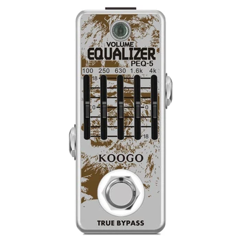 Koogo LEF-317A Gitar Ekolayzır Pedalı 5-band Parametrik EQ Gitar Efekt Pedal Frekans Kompansatör ±18dB Aralığı için Mini Boyutu