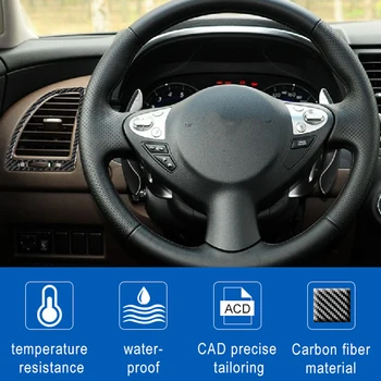 Araç Gösterge Paneli Hava Çıkış ızgarası Çerçeve Gerçek Karbon Fiber Sticker Infiniti İçin Fit Fx2009-2013 QX70 2014-2017