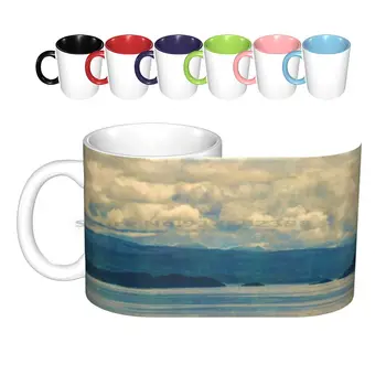 Skye Horizon Seramik Kupalar Kahve Fincanları Süt Çay Kupa İskoçya Isle Of Skye Horizon Waterscape Mavi Liz Ruest Yaratıcı Trend