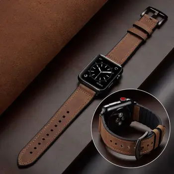 Deri kayış apple saat bandı 44mm 40mm 42mm 38mm 41mm 45mm iWatch watchband bilezik Apple watch için 5 4 3 SE 6 7