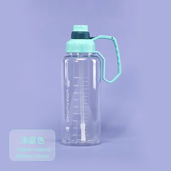 Büyük Kapasiteli Plastik Su Şişesi açık alan sporları Taşınabilir Spor Su Bardağı Şeffaf Kalınlaşmış Plastik Saman Bardak 4