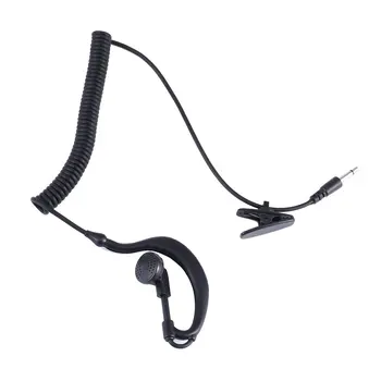 3.5 Mm Tek Kulaklık Kulak kancası Kulaklık Spiral Kablo Walkie Talkie Kulaklık Politikaları Askeri Kulaklık In-line