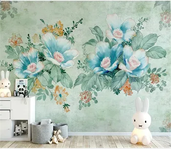 Özel duvar kağıdı duvar el-boyalı çiçek arka plan oturma odası başucu kanepe TV arka plan duvar