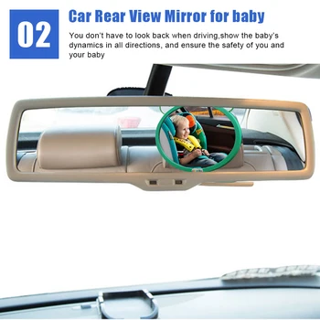 Bebek sandalyesi Dışbükey Aynalar Araba Dikiz Aynası Karikatür Otomobil Parçaları Güvenlik Çocuklar Monitör Ayarlanabilir 2