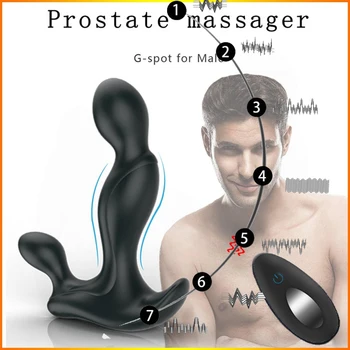 Titreşimli prostat masaj aleti Anal Plug Vibratör Güçlü Prostat Stimülatörü Mastürbasyon Cihazı Erkekler İçin Yetişkinler için Seks Oyuncakları