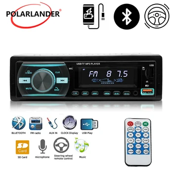 PolarLander 1 din Çift USB Çok Fonksiyonlu Araba MP3 Çalar 12V Dahili Bluetooth Desteği USB/TF Kart FM Aksesuarları Araçlar için