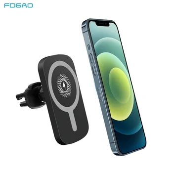FDGAO 15W Manyetik Araç Kablosuz Şarj Dağı Standı iPhone 12 Mini Pro Max Hızlı Şarj Kablosuz Şarj Araç Telefonu Tutucu