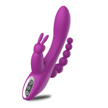 G Spot Yapay Penis Tavşan Vibratör Kadınlar İçin Çift Titreşim Klitoris Stimülatörü Anal Plug Seks Oyuncak Vajina Kadın Mastürbasyon