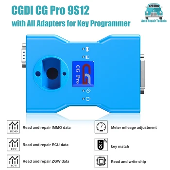 CGDI CG Pro 9S12 Tam Sürüm Tüm Adaptörler ile Anahtar Programcı Desteği Kilometre Ayarı Yeni Nesil CG100 CG-100 0