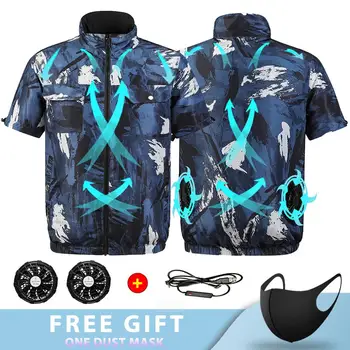 Erkek Buz Yelek Fan Klima Giysileri Serin Yelek Spor USB Şarj soğutma yeleği İşçi Açık Kamp Balıkçılık Yaz 2022
