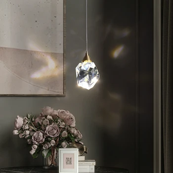 Modern LED kolye lamba kristal aydınlatma iskandinav asılı süspansiyon fikstür oturma yatak odası dekoru Cocina Accesorio koridor ışık