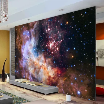 3D Muhteşem Galaxy fotoğraf duvar kağıdı Özel İpek Duvar Kağıdı Yıldızlı Gece duvar resmi Sanat Boyama Hoom dekor Çocuk Yatak Odası Oturma odası