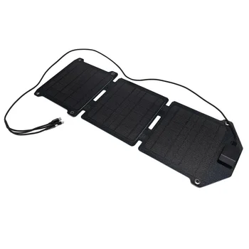 Taşınabilir ETFE Monokristal Silikon 15W 5V güneş panelı Hücreleri DC5521 Su Geçirmez Katlanabilir USB şarj aleti Pil Kamp Telefon İçin
