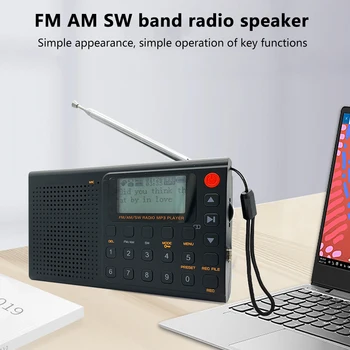 AM FM SW Taşınabilir Radyo Kaydedici AUX Jack Tam Bant Stereo Radyo Kaydedici Tip-C Şarj Dijital Walkman Radyo Dahili Hoparlör