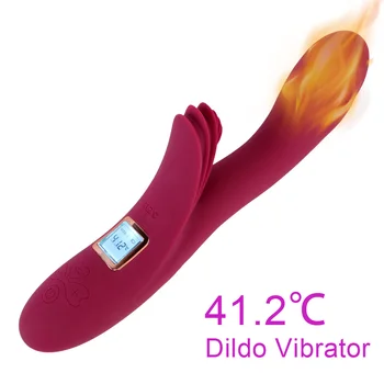 Klitoris Stimülatörü Meme G Noktası Yapay Penis Masajı Dil Vibratörler kadınlar için 10 Hızlı ısıtma vibratör Kadın Masturbator