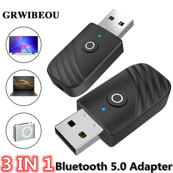 3 in 1 Kablosuz USB Bluetooth 5.0 Adaptörü Ses Alıcısı Verici 3.5 mm AUX adaptador TV pc bilgisayar Araba Aksesuarları