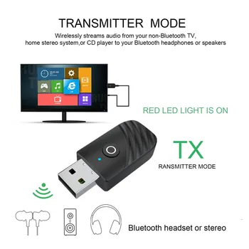 3 in 1 Kablosuz USB Bluetooth 5.0 Adaptörü Ses Alıcısı Verici 3.5 mm AUX adaptador TV pc bilgisayar Araba Aksesuarları 3