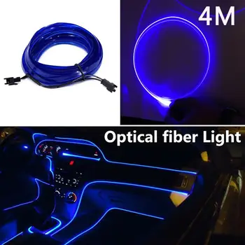 4m araba LED iç ortam ışığı dekor atmosfer Fiber optik lamba kapı ışık Neon hattı pano araba kapı dekoratif ışık