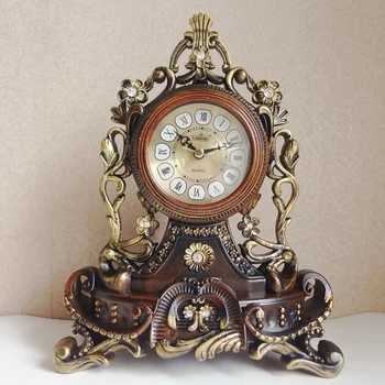 Yeni Ev Dekorasyon Masa Saati Avrupa Reçine Masa Saati Standı Eski Masaüstü Saat Masa Saati Royalty Oturma Odası