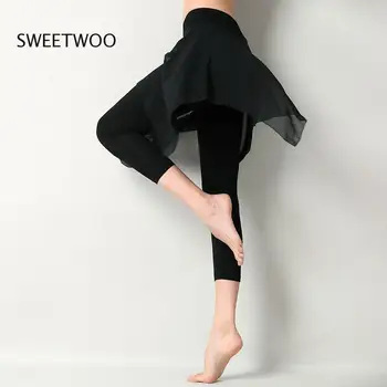 Kadın Yoga Pantolon Gevşek İnce Sahte İki Parçalı Etek Pantolon Spor Spor Dans Elbise Dış Giyim Yumuşak Rahat Tayt 0