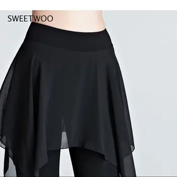 Kadın Yoga Pantolon Gevşek İnce Sahte İki Parçalı Etek Pantolon Spor Spor Dans Elbise Dış Giyim Yumuşak Rahat Tayt 2
