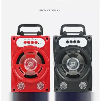 Mikrofonlu hoparlör Renkli led ışık Şarj Edilebilir Parti Karaoke Makinesi Destekler TF Kart / USB FM 3