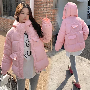 Ceket Kadın Kış Sıcak Aşağı Pamuk Palto Kadın Pamuk dolgulu ceketler Bayanlar Parkas Kore Moda pamuklu ceket dolgulu giysiler