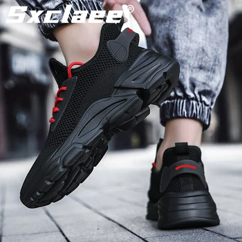 Sxclaee Örgü Net Iplik Erkekler rahat ayakkabılar Rahat Yumuşak Sneakers Açık Hafif Aşınmaya dayanıklı kaymaz spor ayakkabı Büyük 48