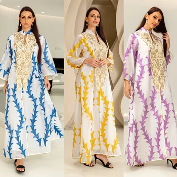 Kaftan Elbise Dubai Türkiye Abaya Ramazan Müslüman Başörtüsü Elbiseler Eid Abayas Kadınlar için Jilbab İslam Giyim Robe Femme Musulmane