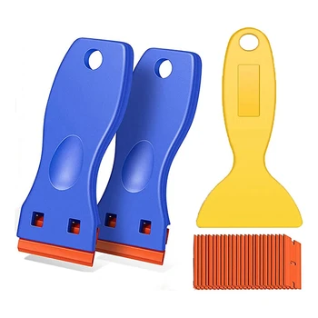 3 Paket Plastik Hiçbir Çizik Etiket tıraş bıçağı Kazıyıcı Aracı Temizleme Yapışkanlı Etiket Çıkartması Tutkal