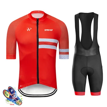 Kırmızı 2022 Yeni erkek Yaz Kısa Kollu Bisiklet Jersey Seti Nefes Yarış Bisiklet Giyim Takım Elbise Mtb Bisiklet Jersey Triatlon
