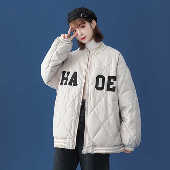 Parka Ceket Ceket Kız 2022 Yeni Sıcak Kore Alfabesi Beyzbol Üniforma Takım Elbise Harajuku Tarzı Kısa Ceket İNS Kış Giysileri Kadın