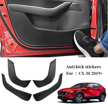 Araba Karbon Fiber Kapı Anti-Kick Pad Yan Kenar Koruma Mat Kapak Mazda CX-30 2019 2020