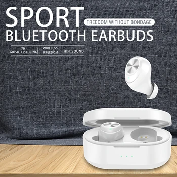 Taşınabilir Mini TWS Bluetooth 5.0 Kulaklık Süper Bas Ses Kablosuz müzik kulaklıkları Su Geçirmez Dokunmatik Kontrol Çift Çağrı Kulaklık