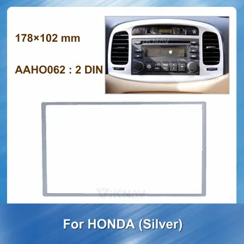 Araba Radyo Fasya Honda 2Dın Gümüş Stereo Ses Paneli Montaj Kurulum Dash Kiti Çerçeve Adaptörü Radyo Stereo DVD