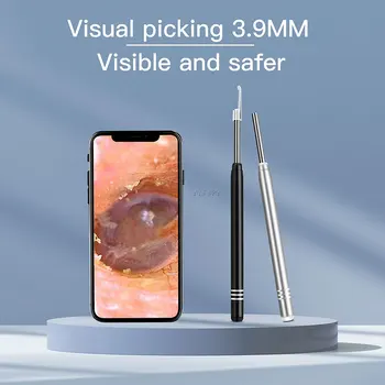 3 İn 1 3.9 mm Kulak Kaşık Görsel Endoskop Mini Kamera HD Video Fotoğraf Aydınlık Burun USB Otoskop Android OTG UVC Telefon