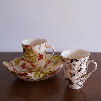 Avrupa lüks seramik çiçek dantel kahve kupası günler çay kupası süt çay kupası pastoral Feng Shui kupası