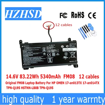 14.6 V 83.22 Wh 5340mAh Orijinal FM08 Dizüstü HP için batarya OMEN 17-an013TX 17-an014TX TPN-Q195 HSTNN-LB8B TPN-Q195 12 Kablo