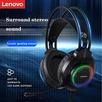 G20 Lenovo Kablolu Headworn Kulaklık HD Ses Efekti Serin Mavi Light360 ° Gürültü Azaltma Mikrofon Rahat Giyim Oyun Kulaklıkları