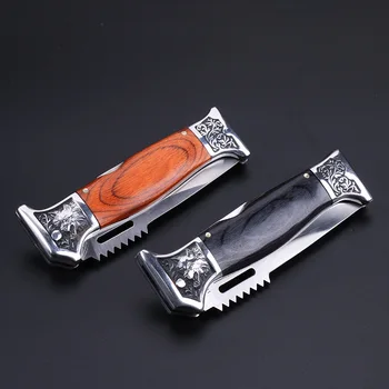 Ücretsiz kargo Çok Keskin Küçük Katlanır Bıçak Çakı Taktik av bıçağı ahşap Saplı Açık ARALIK Araçları 1