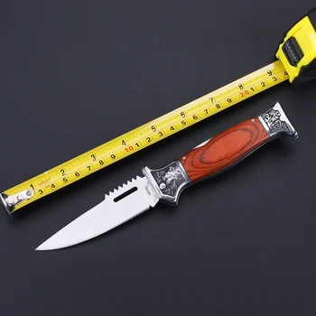 Ücretsiz kargo Çok Keskin Küçük Katlanır Bıçak Çakı Taktik av bıçağı ahşap Saplı Açık ARALIK Araçları 2
